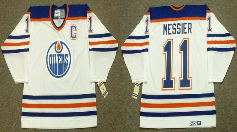 2019 Men Edmonton Oilers #11 Messier White CCM NHL jerseys->edmonton oilers->NHL Jersey
